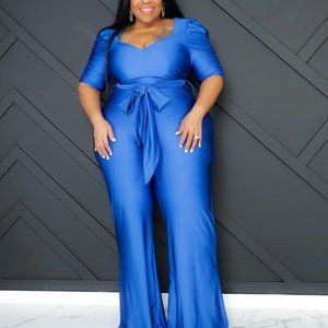 CB. Royal Blue Sheen Jumpsuit